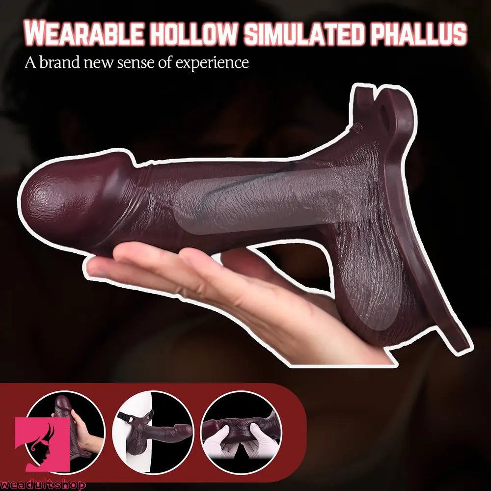 7.28in Hollow Strap on Real Dildo Highquality Beginnerfriendly Penis Toy