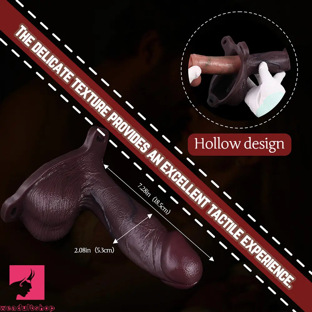 7.28in Hollow Strap on Real Dildo Highquality Beginnerfriendly Penis Toy