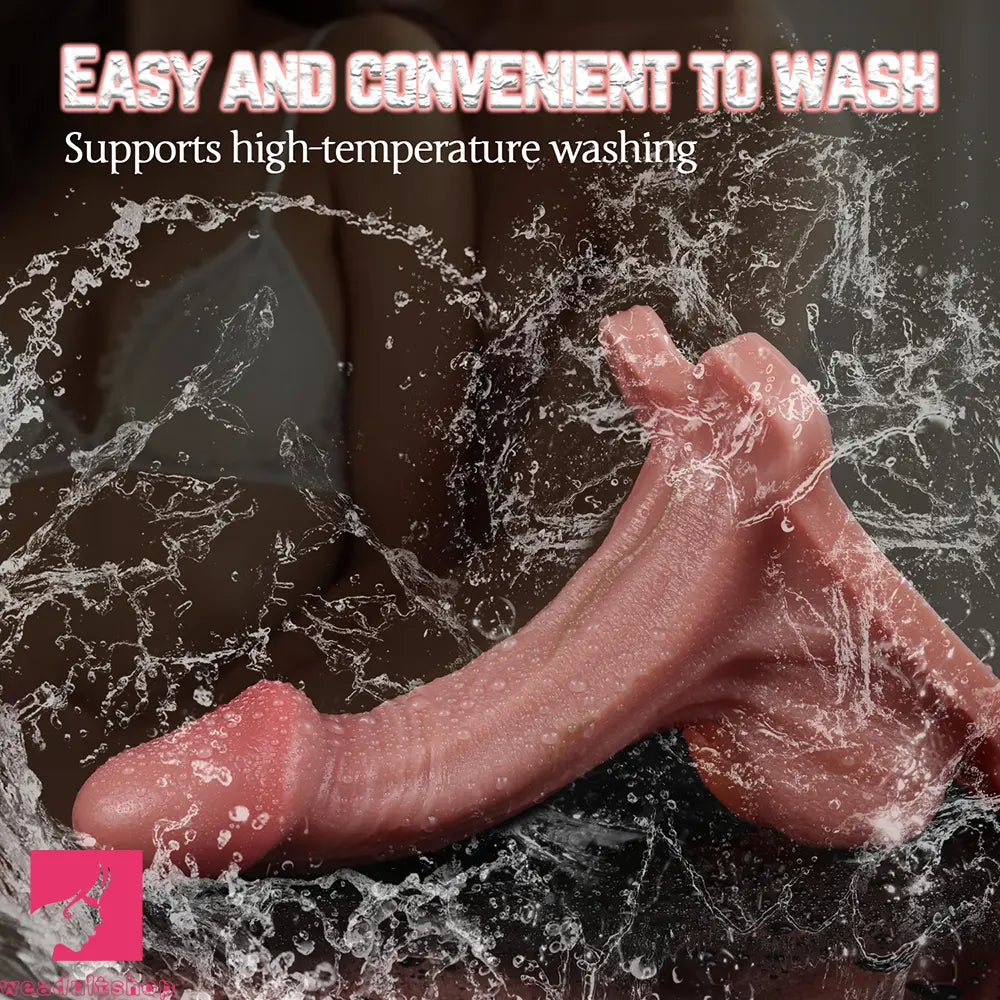 7.28in Hollow Strap on Real Dildo Flesh Tone Realistic Design Cock Toy