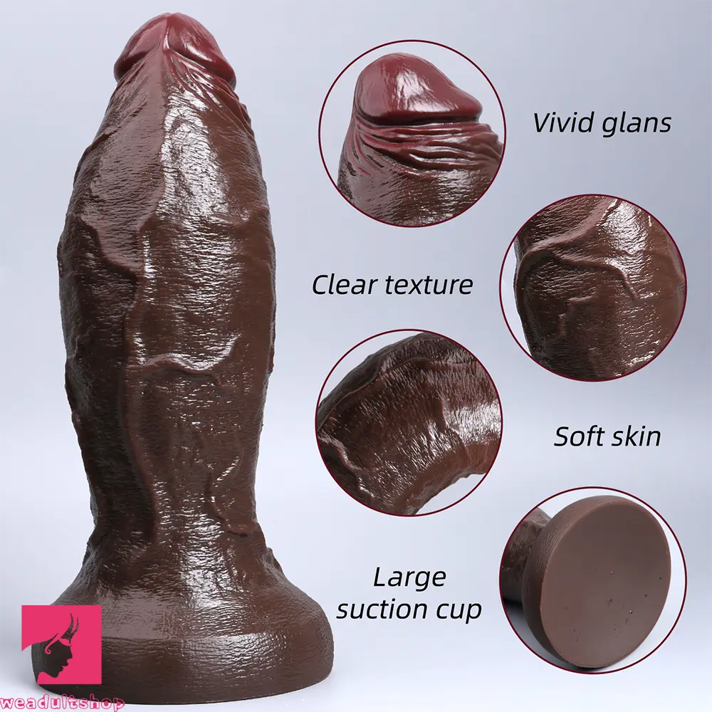 5.91in 6.3in 7.09in 9.45in 11.81in Big Ebony Thick Silicone Real Dildo
