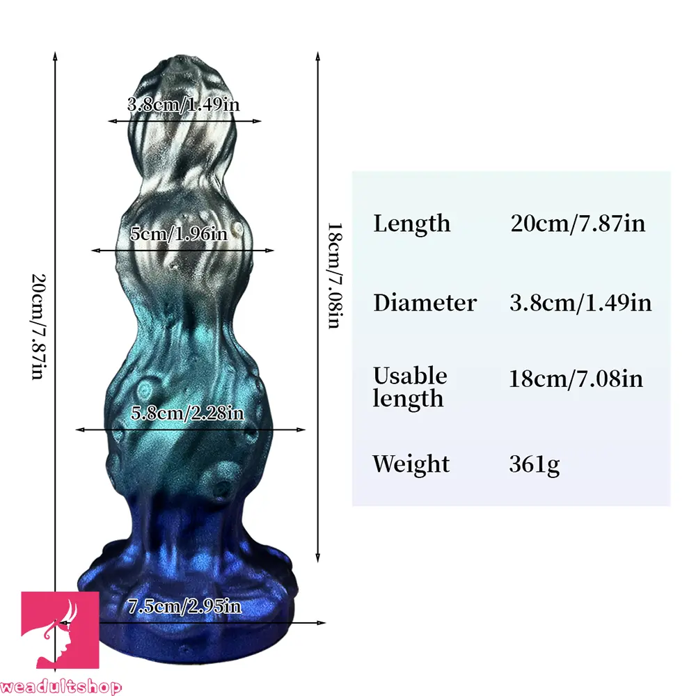 7.87in Tentacle Fantasy Knot Silicone Dildo Couple Intimacy Game Cock