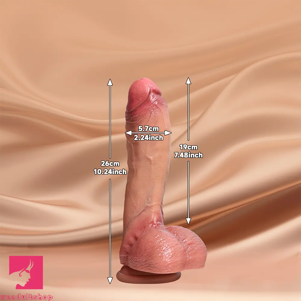10.24in 11.42in 12.4in Lifelike Big Silicone Dildo For Hands-Free Design