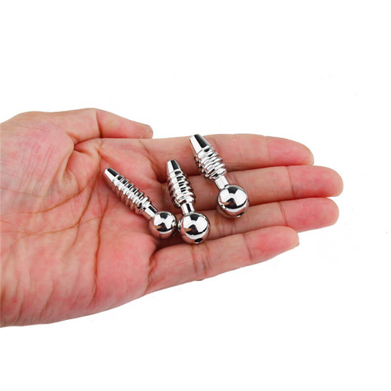 Metal Urethral Sound Male Penis Plug Threaded Cum Stopper