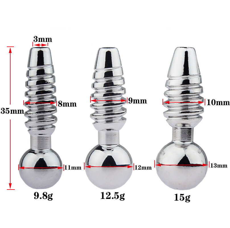 Metal Urethral Sound Male Penis Plug Threaded Cum Stopper