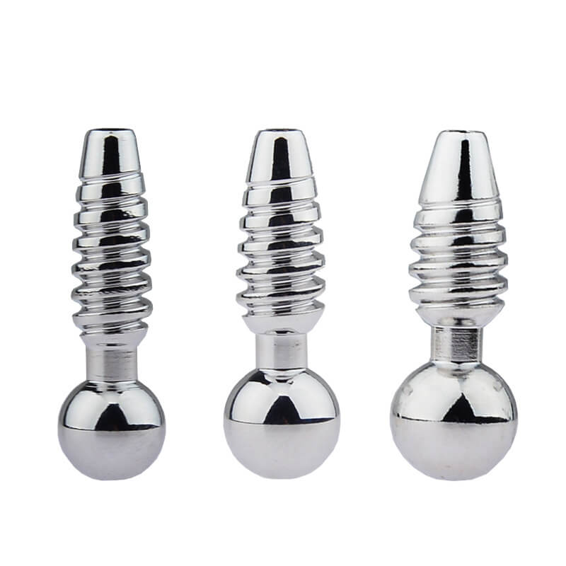 Metal Urethral Sound Male Penis Plug Threaded Cum Stopper
