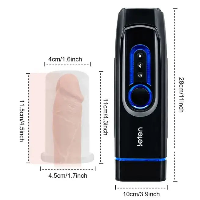 Leten Telescopic Heating Voice Automatic Masturbator For Males