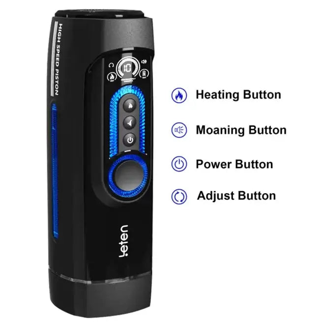 Leten Telescopic Heating Voice Automatic Masturbator For Males