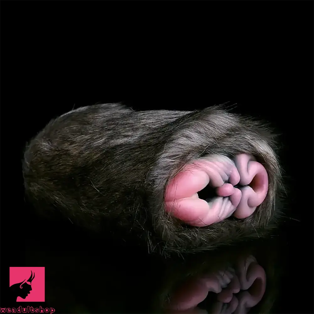 Full Channel Animal Pocket Pussy Removable Fur Male Masturbator