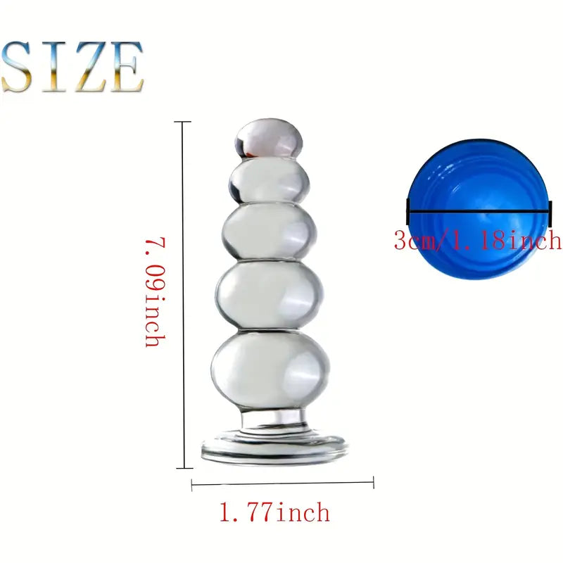 Glass Dildo Butt Plug Crystal Glass Anal Plug Transparent Anal Beads