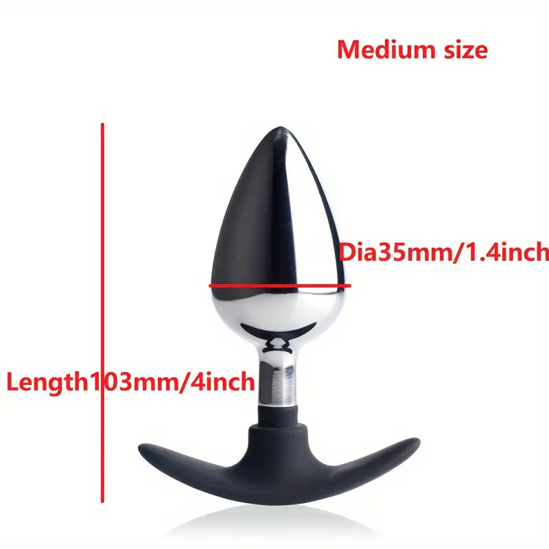 Small Medium Large Size Metal Anal Butt Plug Silicone Wearable Butt Plug