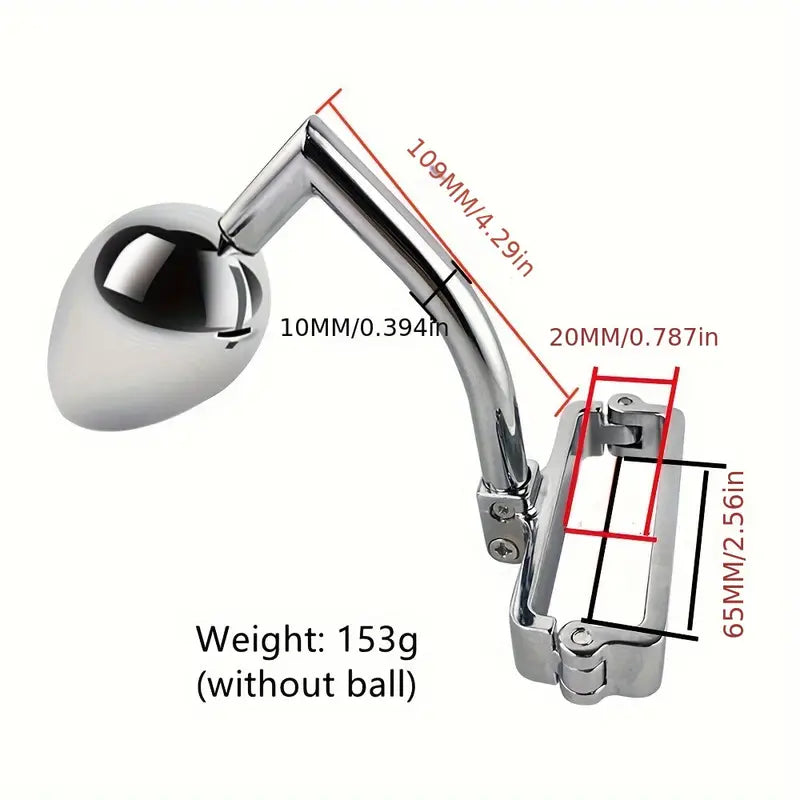 SM Metal Butt Plug Adult Sex Toy For Male Use With Cock Ring For Use