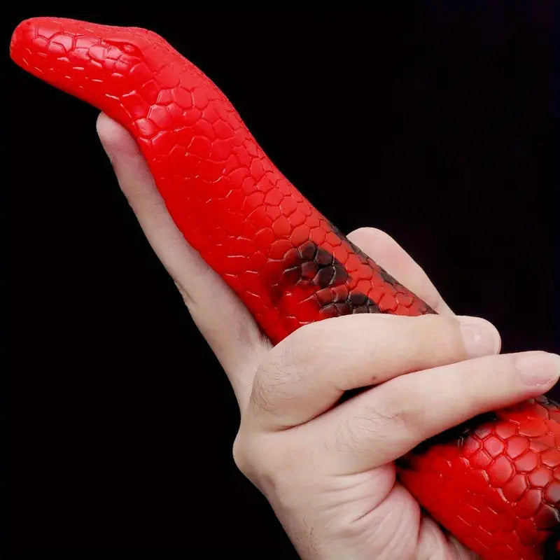 Silicone Cobra Snake Anal Plug Red Black Solid Pattern Anal Sex Toy