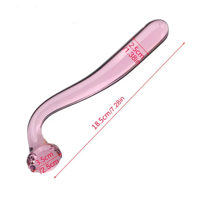 Dual-Ended Glass Wand Massager G-Spot Stimulator Butt Plug