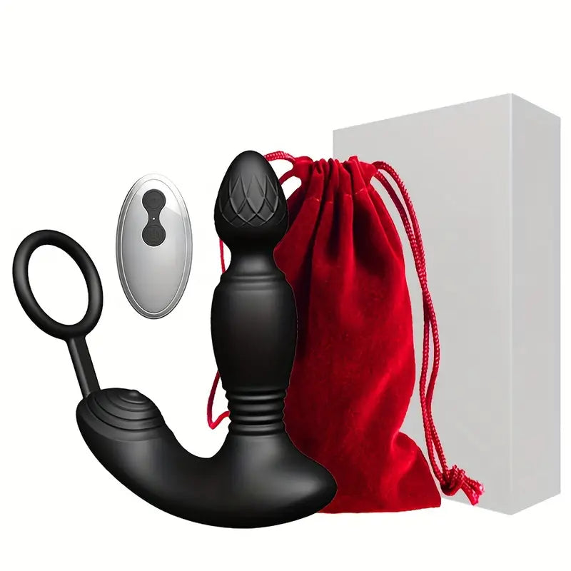 Thrusting 3 Motors Remote Control Telescopic With 10 Modes Anal Plug