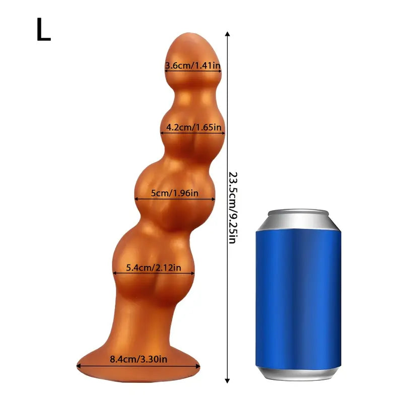 Liquid Silicone Muscle Bead Long Thick Butt Plug For G-Spot Sex