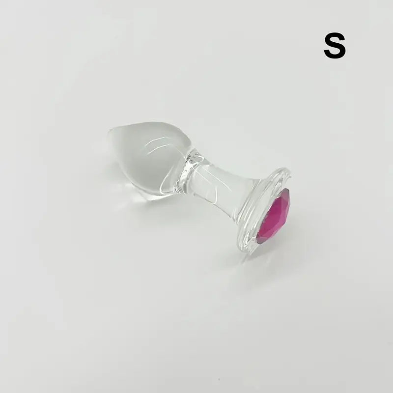 3 Sizes Transparent Glass Pink Head Anal Plug Set Solid Color Hand Wash