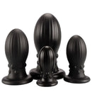 Black Anal Plug With Grains Dragon Egg Base With Suction Cup Anal Plug