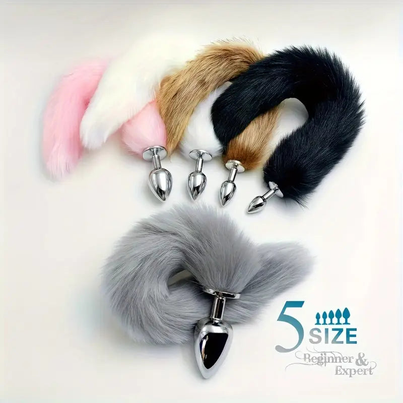 BDSM Five Sizes Dog Tail Anal Plug Animal Tail For Role-playing Sex Games
