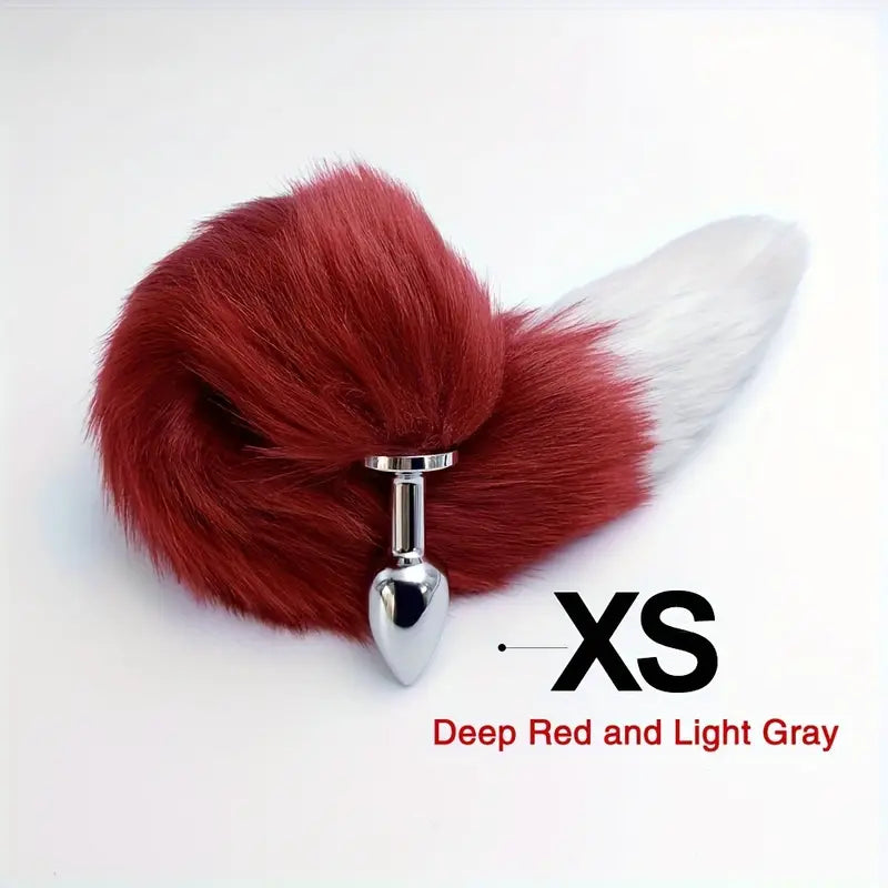 BDSM Five Sizes Faux-Fur Dog Tail Anal Plugs For Role-Playing Games