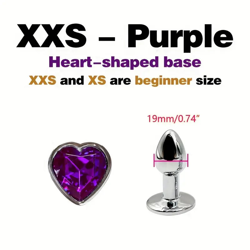 BDSM Metal Anal Plug With Gem Base For Beginner To Expert G-spot