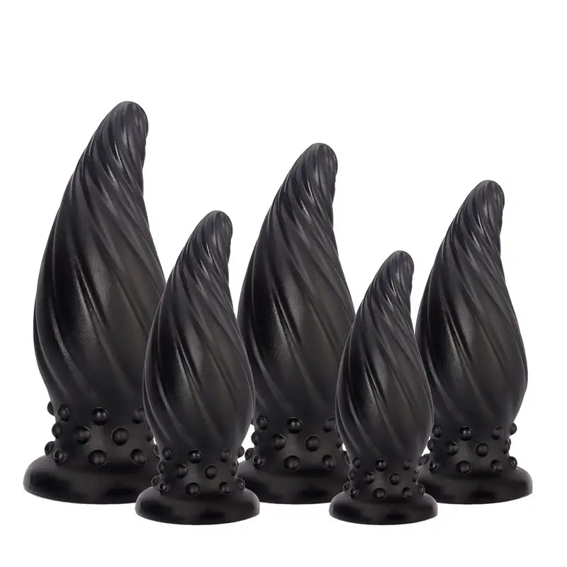 New Apricot-Colored Special Spiral Cone Anal Plug Novel Anal Toy