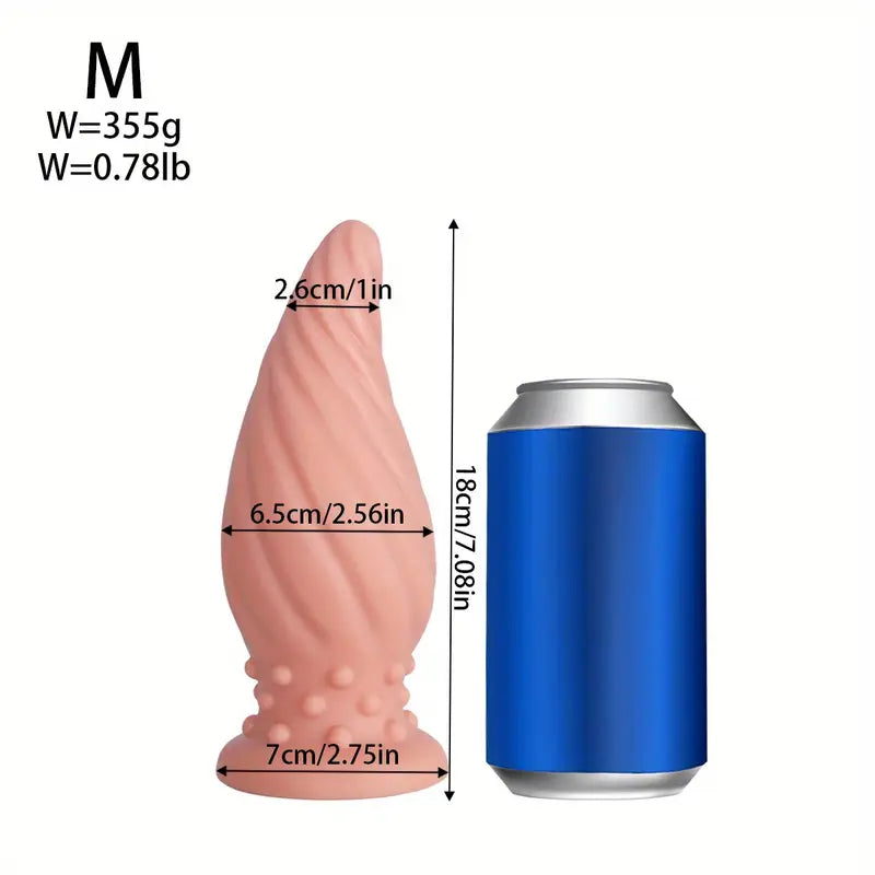 New Apricot-Colored Special Spiral Cone Anal Plug Novel Anal Toy