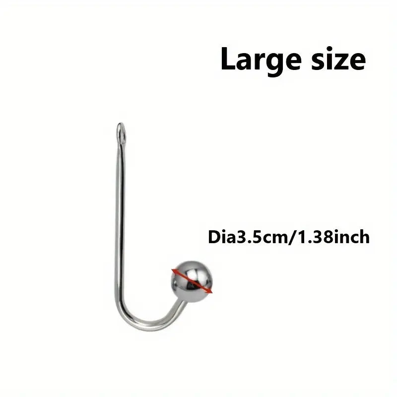 Metal Anal Hook Small Medium Large 3 Balls Head Butt Plug Hook Dilator