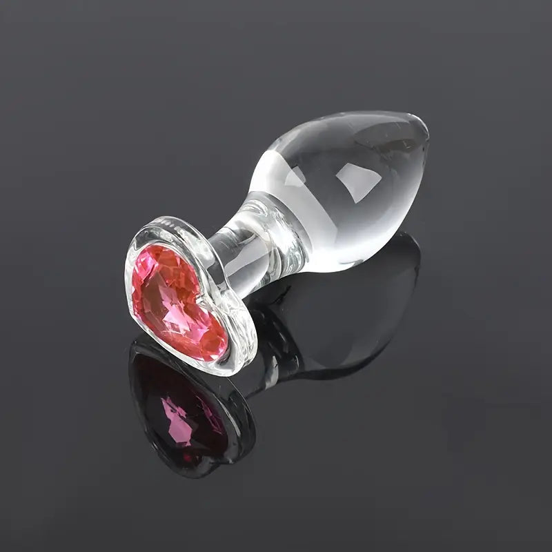 Glass Crystal Heart-Shaped Anal Plug Adult Toy For Couples Men Women