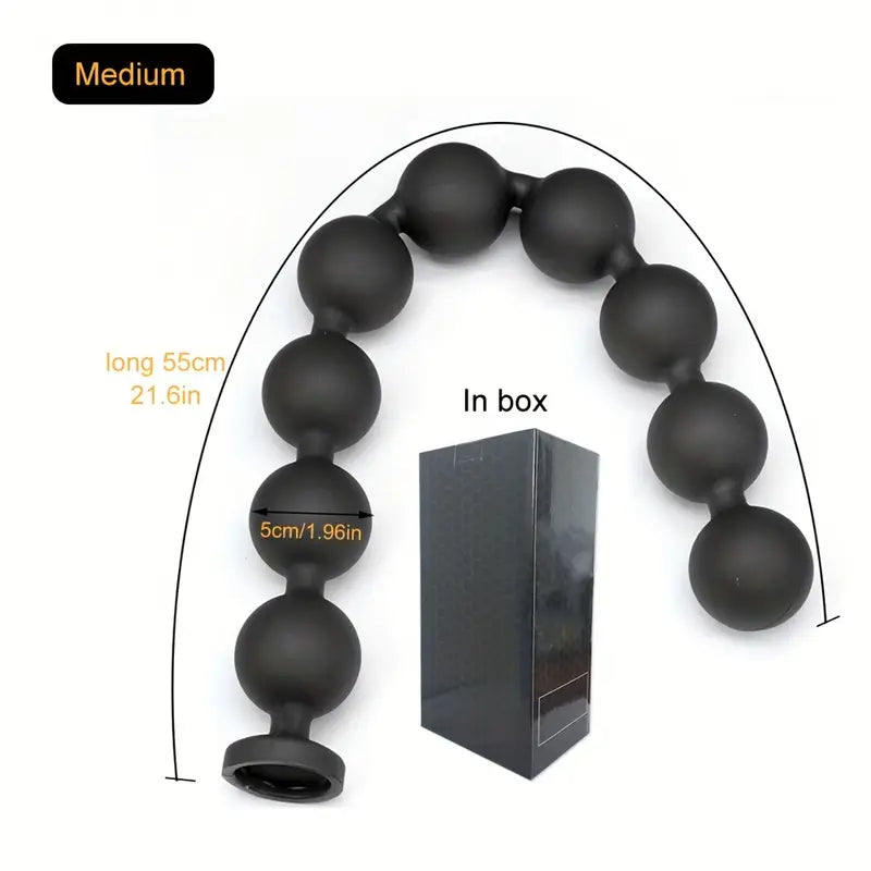 9 Balls Liquid Silicone Anal Beads Soft Butt Plug Colon/Prostate Massage