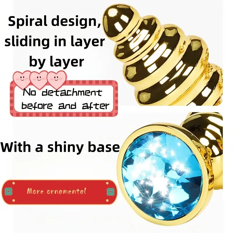 Metallic Anal Beads Threaded Rear Anal Sex Toy Wearable Metal Butt Plug