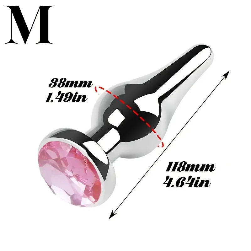 Tapered Anal Plug Trainer Kit Metal Jeweled Fetish Jewelry Butt Plug