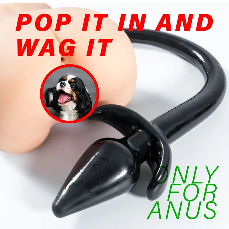 Sexual Disguise Dog Tail Anal Plug Double Head Dual Purpose Dog Tail