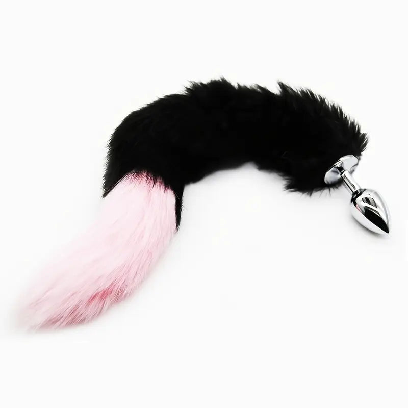 Separable Metal Anal Plug Real Fox Tail Role Play Butt Plug Anal Sex Tail