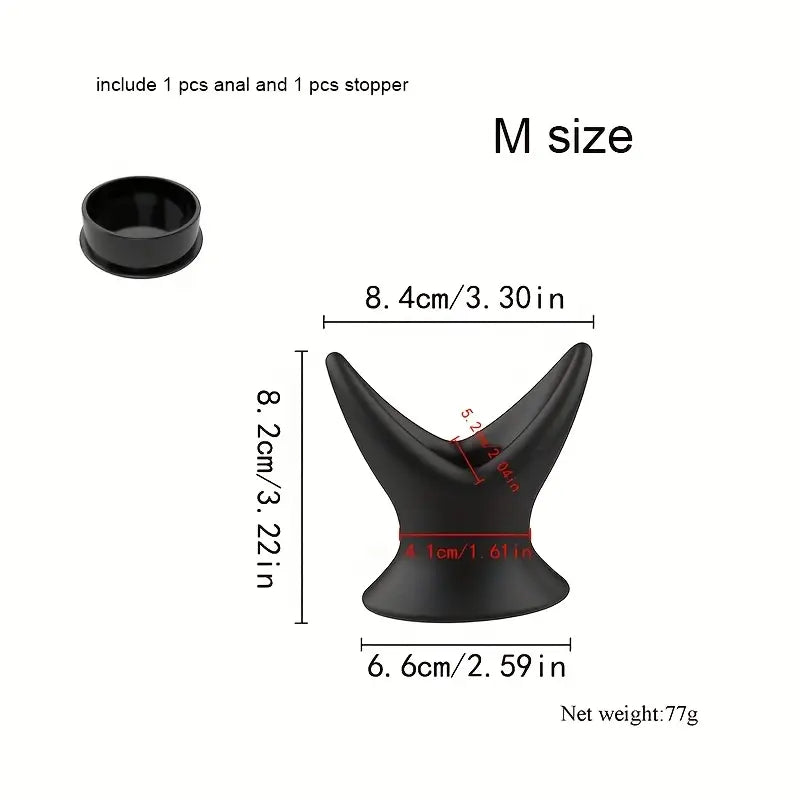 Silicone Hollow Anal Butt Plug Enema Cleaner Expansion Anal Dilator