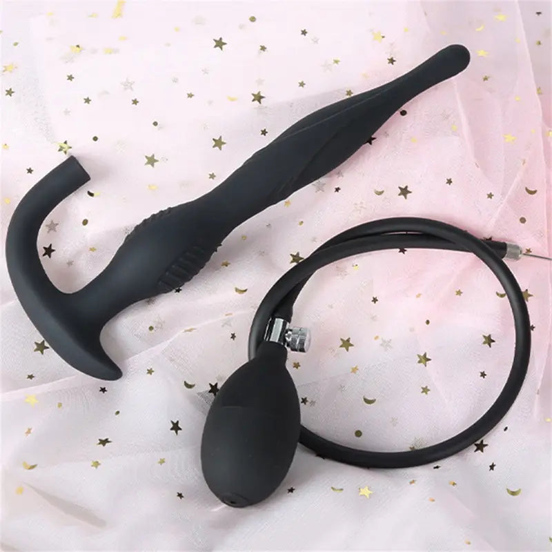 Silicone Inflatable Anal Plug With Textured Surface Long Friction Butt Plug