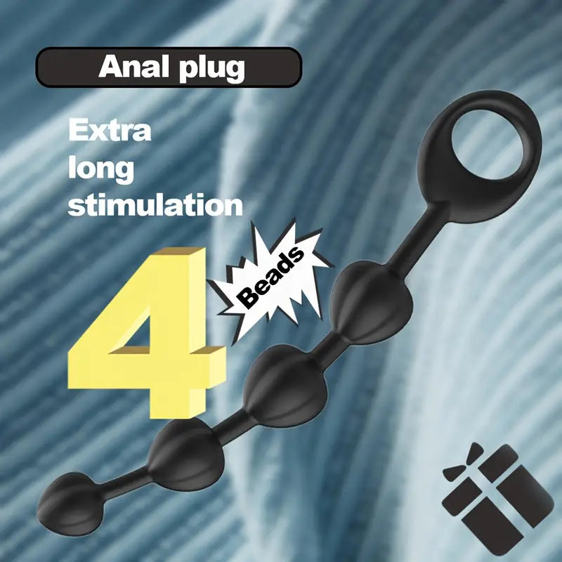 G-spot Crystal Four Pull Beads Anal Plug For Men Stimulating Anal Plug