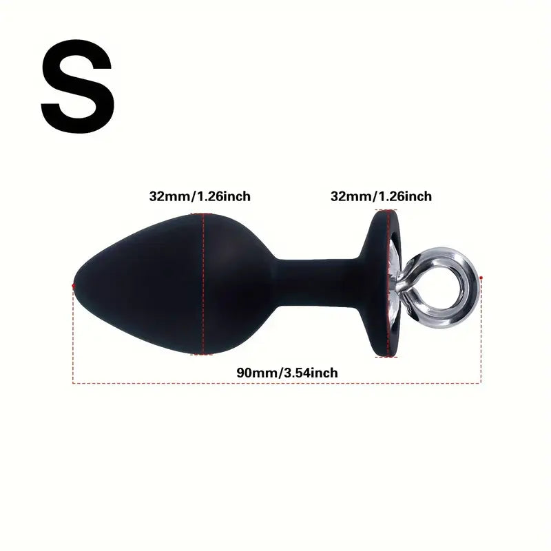 Pull Ring Silicone Anal Plug For G-point Massage Gem Base Butt Plug