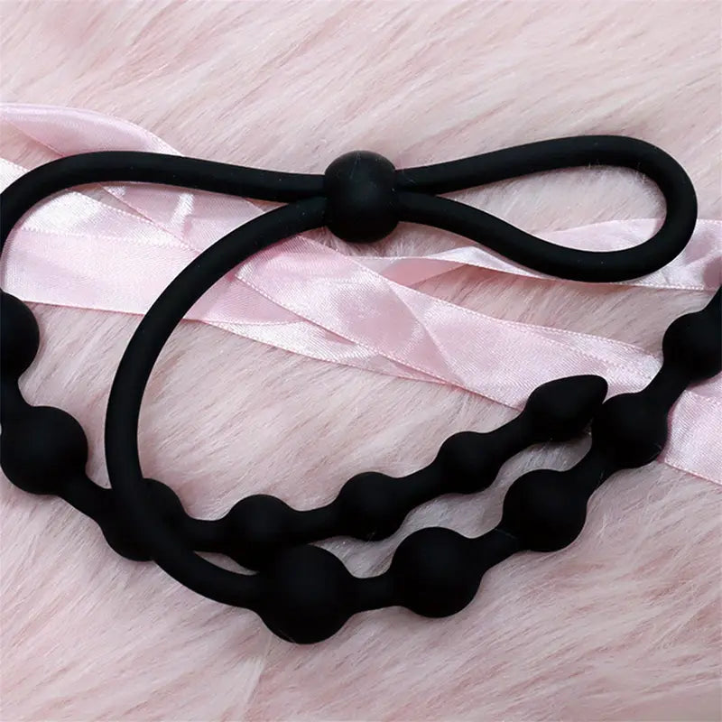 Silicone Anal Beads Butt Plug Sex Toy Beaded Constriction Cock Ring
