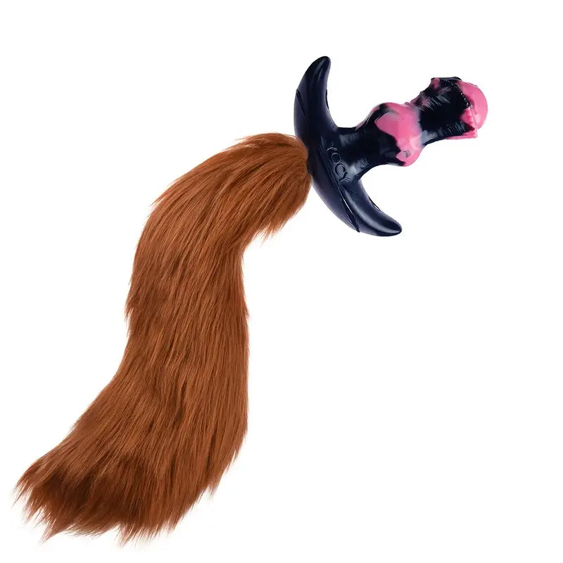 BDSM Horse Feather Silicone Fox Tail Anal Toy Monster Cosplay Butt Plug