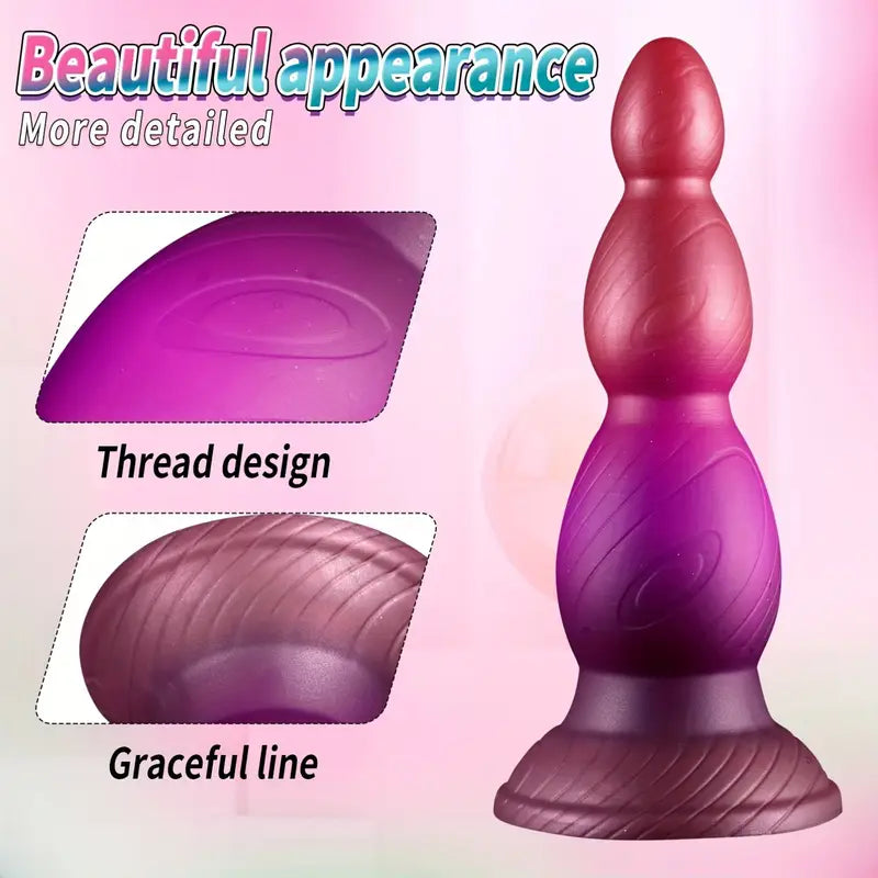 Extra Large Silicone Anal Plug With Beads For Prostate Massage