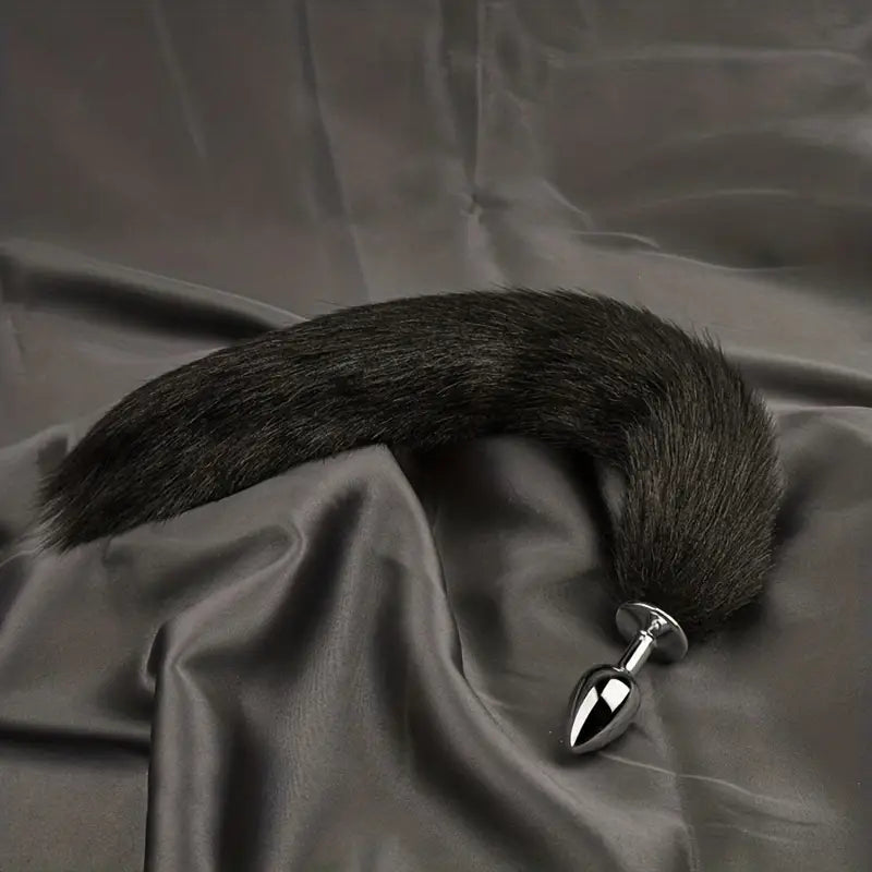 Three Size Dog Tail Metal Anal Plug Animal Tail Butt Plug Cosplay Sex Games