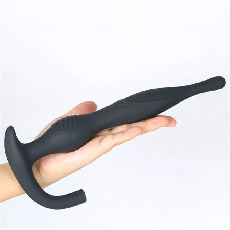 Silicone Inflatable Anal Plug With Textured Surface Long Friction Butt Plug