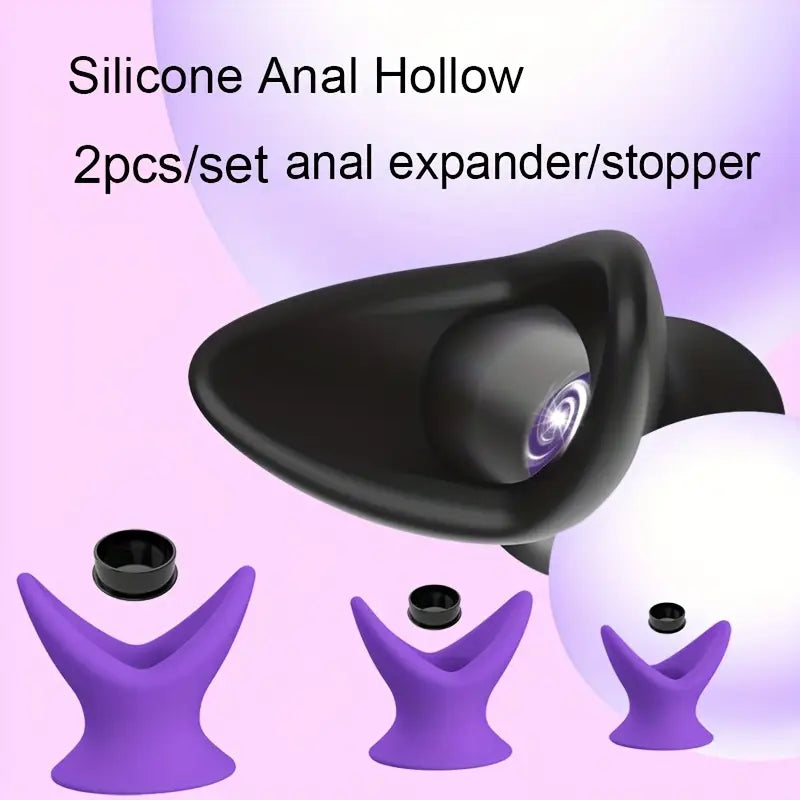 Silicone Hollow Anal Butt Plug Enema Cleaner Expansion Anal Dilator