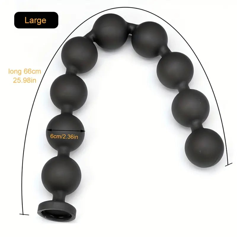 9 Balls Liquid Silicone Anal Beads Soft Butt Plug Colon/Prostate Massage