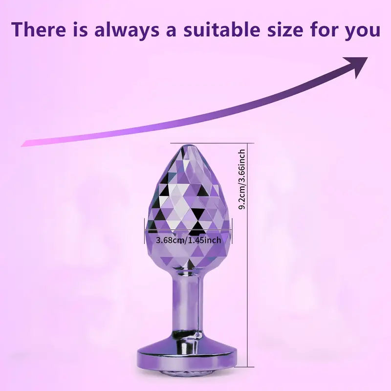 Luxury Geometric Diamond Design Reusable Durable Metal Anal Plug