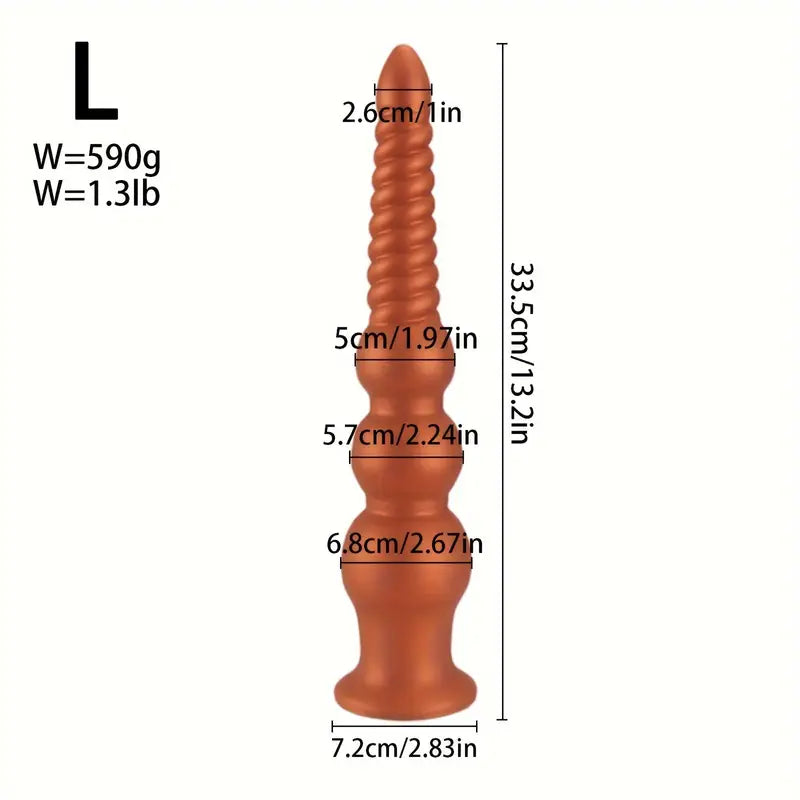 Golden Long Anal Plug With Suction Cup Anal Beads Female Sex Toy