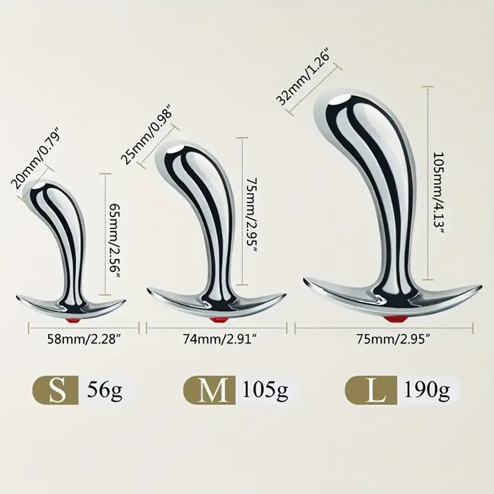 Golden Thumb Metal Male Anal Plugs With Gemstone Base Design