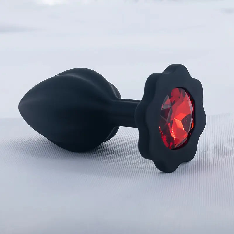 Silicone Anal Plug With Red Diamond Base Small G Spot Butt Plug For Beginners