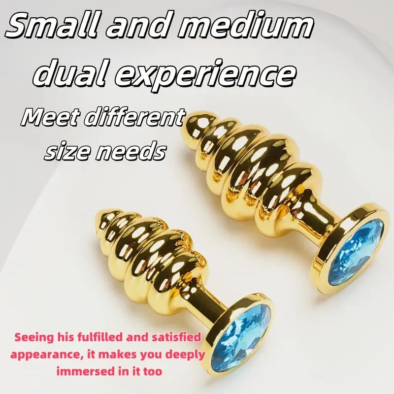 Metallic Anal Beads Threaded Rear Anal Sex Toy Wearable Metal Butt Plug