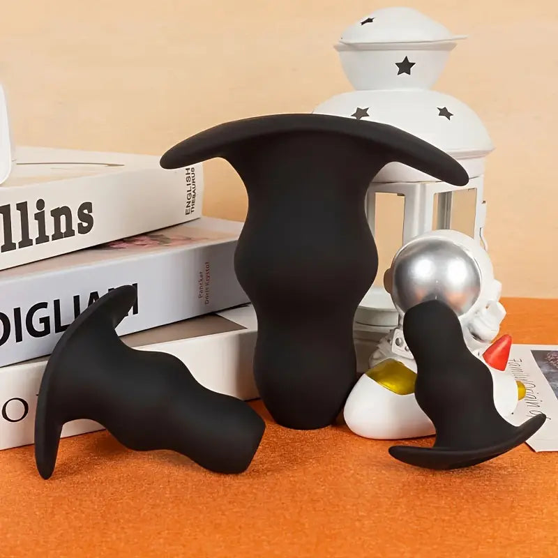 Silicone Anal Plug Dilator Toy Hollow Peep Design Narrow Flared Base